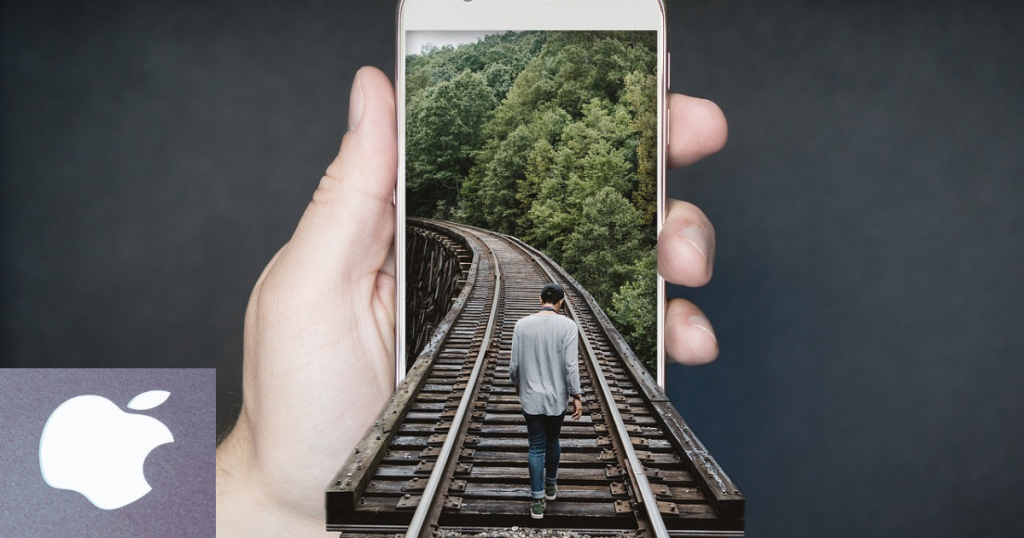 foto de homem na tela do Iphone