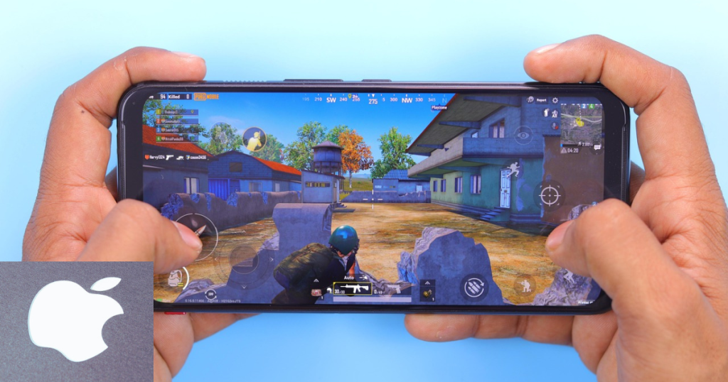menino jogando free fire no Iphone