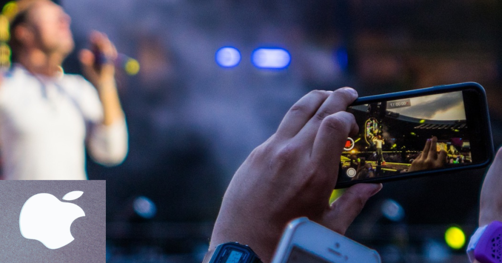 filmando show com Iphone