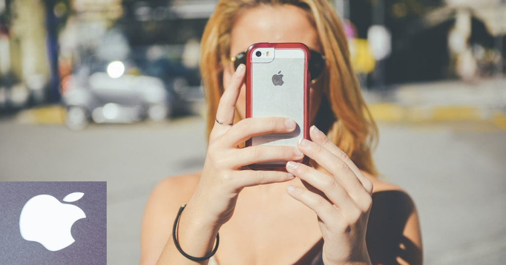 tapando o rosto com Iphone